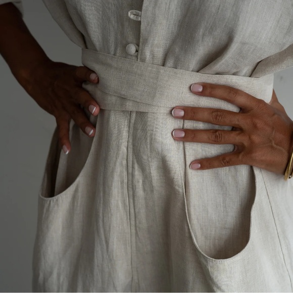 IRIS - NATURAL LINEN JUMPSUIT Avy and Co - Picture 4 of 7